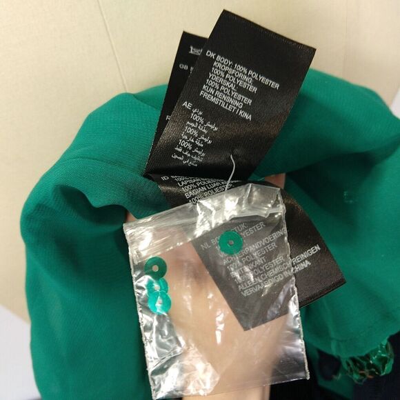 Reiss Etta Sheer Sequin Dress Size 4 New Emerald Green Blue Cocktail Formal - Picture 11 of 11